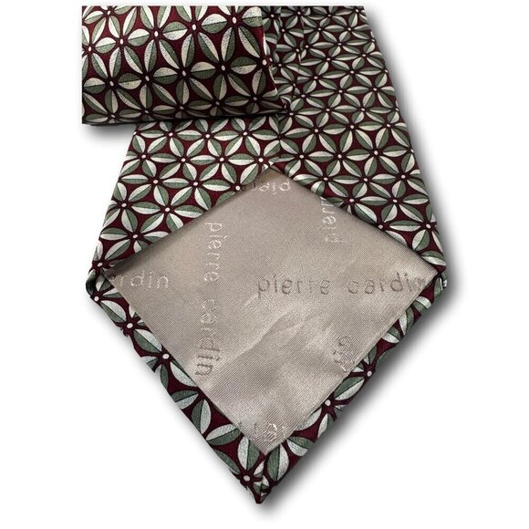 Vintage Pierre Cardin Men's 100% Silk Tie Floral Pattern - Picture 2 of 3